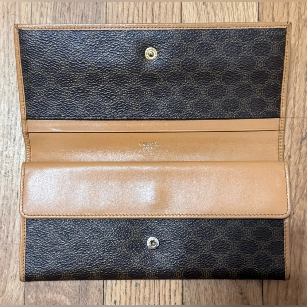 Celine Triomphe Vintage Macadam Canvas leather wallet - Picture 2 of 11